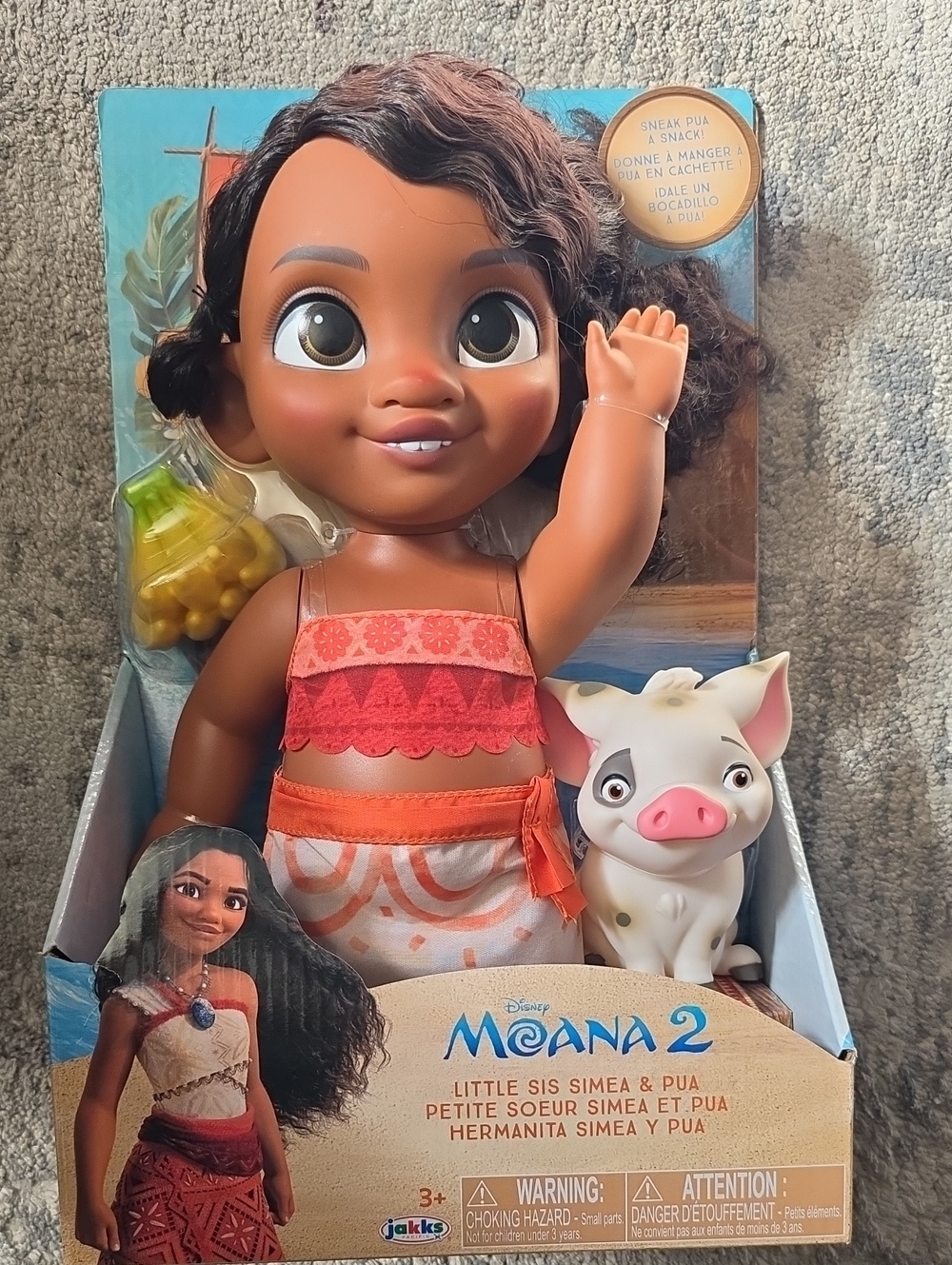 Disney Moana 2 Simeo Doll with Coral & White Outfit and Pua Pig